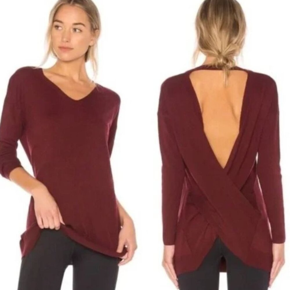 VIMMIA Women's Small Shavasana Reversible Sweater Burgundy‎ Wool Mohair